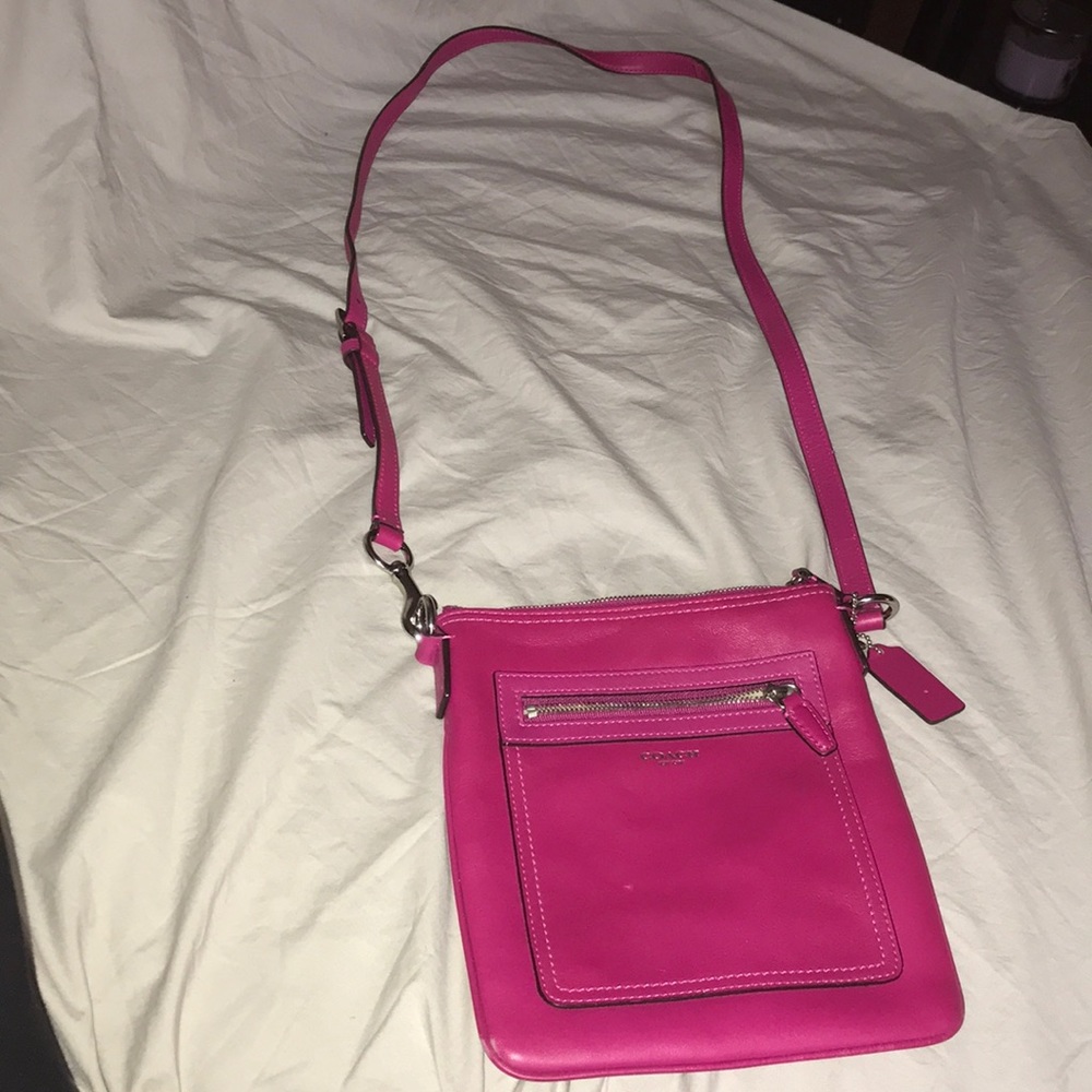 Pink Coach crossbody bag